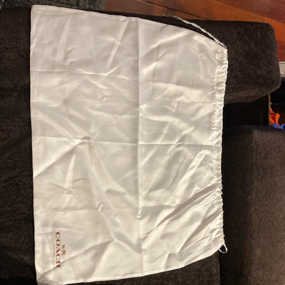COACH White satin coach duster bag never used